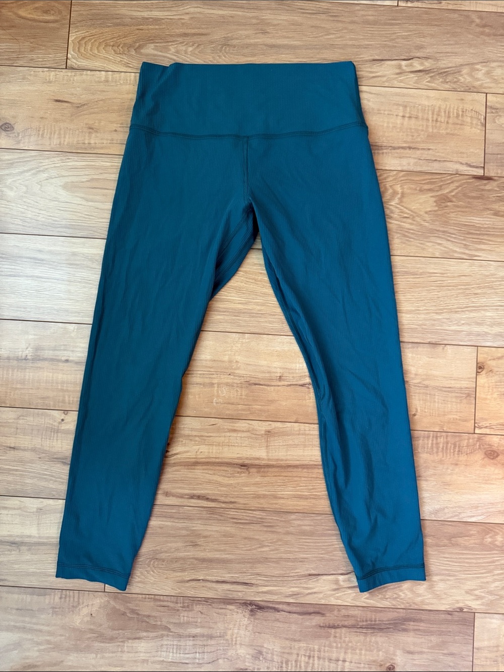 lululemon athletica Deep Teal ribbed High-Rise Leggings
